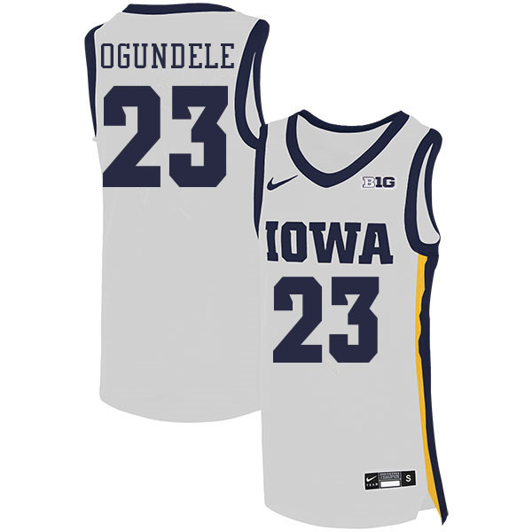 Men #23 Josh Ogundele Iowa Hawkeyes College Basketball Jerseys Sale-White